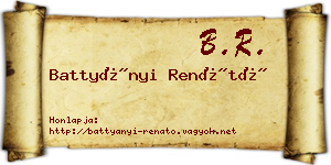 Battyányi Renátó névjegykártya